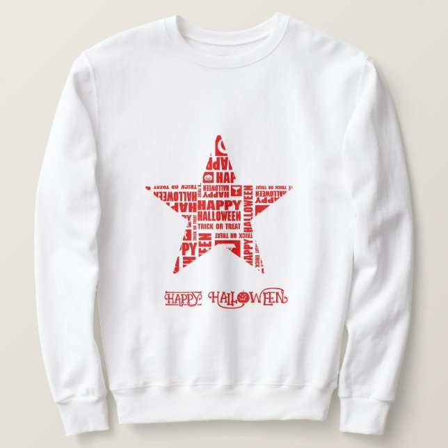 Moletom Tipografia Branca Legal Personalizada do Halloween (Frente do Design)