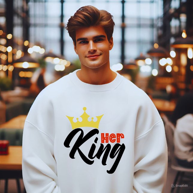 Moletom Tipografia de Aniversário de Seu Rei  (Her King)