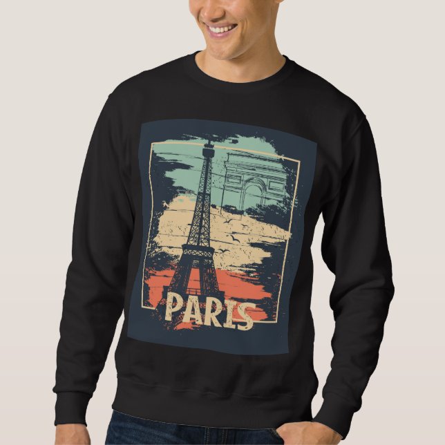 Moletom Tipografia de Paris: abstrato Eiffel poster. (Frente)