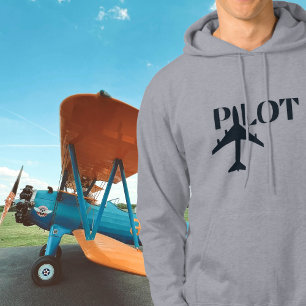 Moletom Tipografia e avião piloto, minimalista, simples