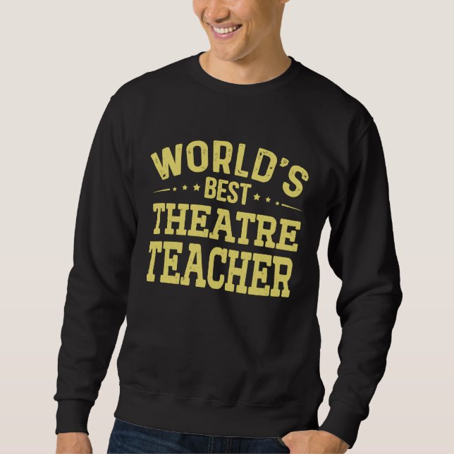 Moletom Título de Emprego de Melhor Professor de Teatro do (Frente)