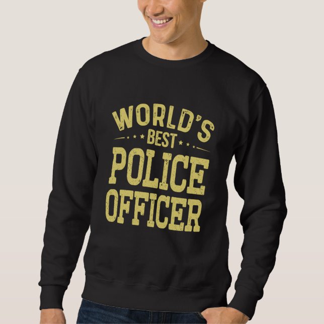 Moletom Título de emprego de oficial de polícia do mundo m (Frente)