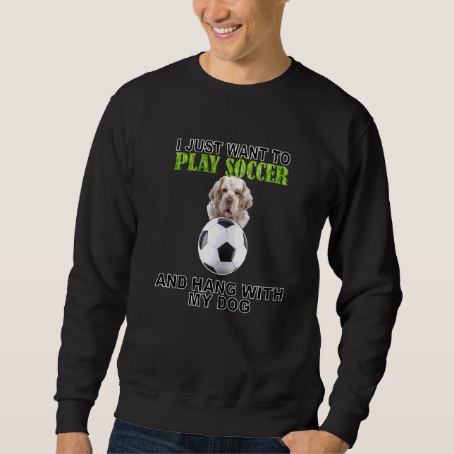 Moletom Tocar Soccer Hang W Dog Clumber Spaniel (Frente)