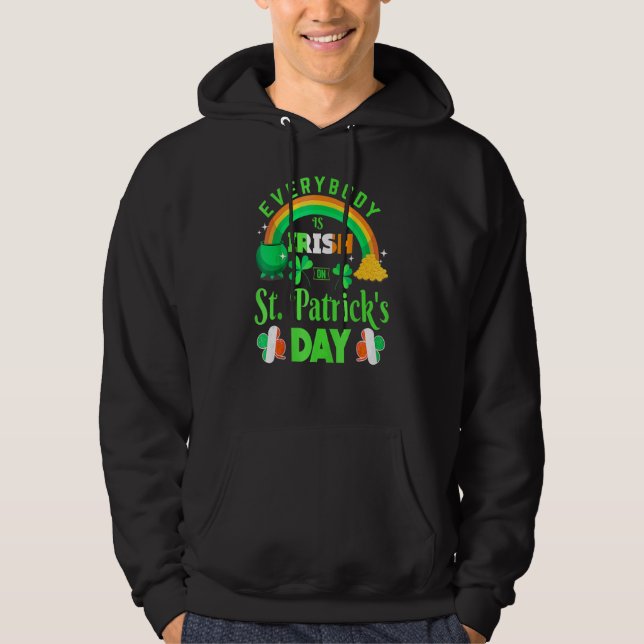 Moletom Todos São Irlandeses Na Rua Patrick Day Blue Rainb (Frente)