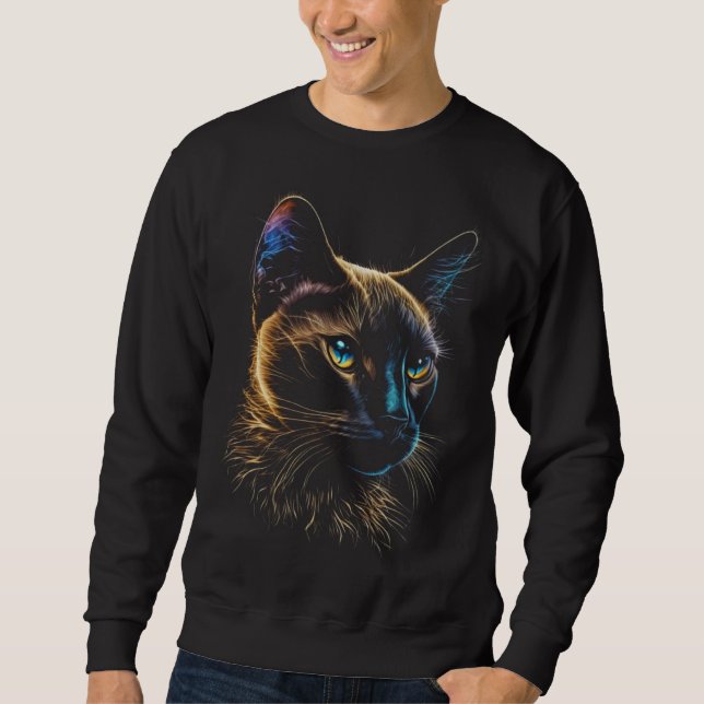 Moletom Tonkinese  Colorful graphic Cat Dad Mom Men Women (Frente)