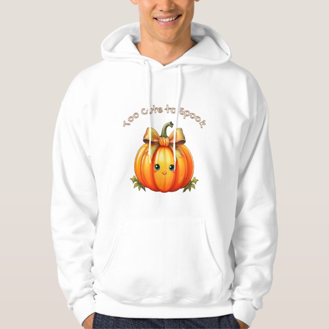 Moletom Too Cute to Spook – Fun Pumpkin Hoodie (Frente)