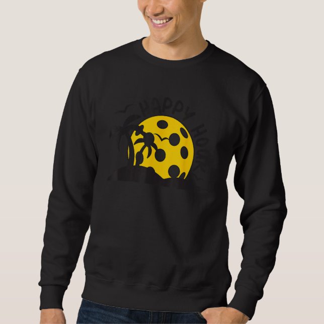 Moletom Tópico de Silhouette do Pickleball Lover da Hora F (Frente)