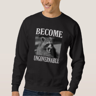 Moletom Torne-se Ingovernável Raccoon Face Meme Homens Mul