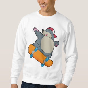Moletom Toupeira como Patinador com Skate