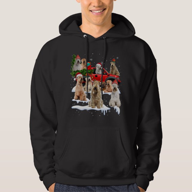 Moletom Tr de Natal de Caminhão Vermelho Terrier com reves (Frente)