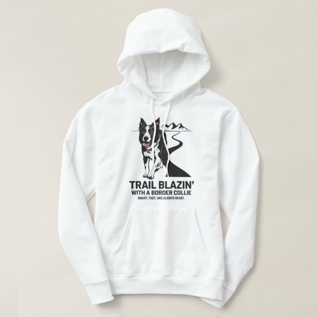 Moletom Trail Blazin' Border Collie Adventure Design (Frente do Design)