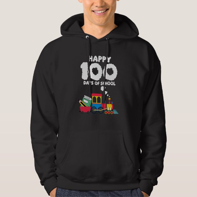 Moletom Train 100 Days Of Kindergarten School Student Teac (Frente)