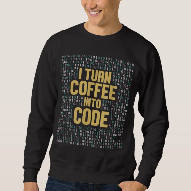 Moletom Transformo Café Em Código De Software De Engenheir (Frente)