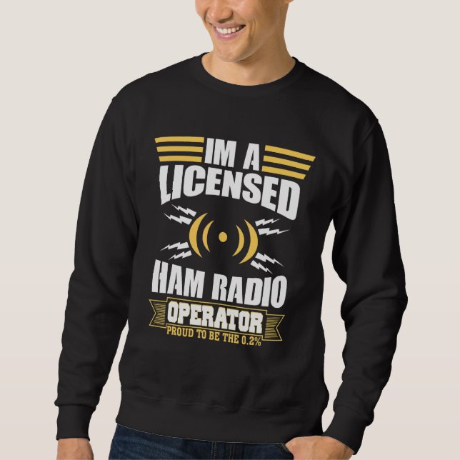 Moletom Transmissor de Operador de Rádio Ham Licenciado (Frente)