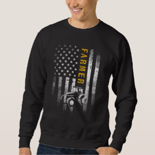 Moletom Trator americano Flag Funny Farmer Rancher Gif