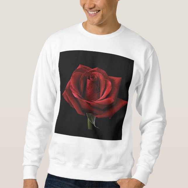 Moletom travesseiro decorativo rosa vermelha (Frente)