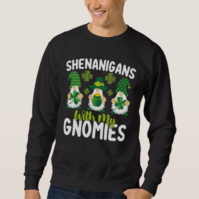 Moletom Travessuras Com Meus Gnomos Dia de São Patrício Gn (Frente)
