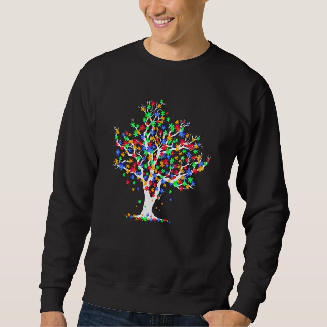 Moletom Tree Of Life Autism Awareness Month ASD Supporter (Frente)