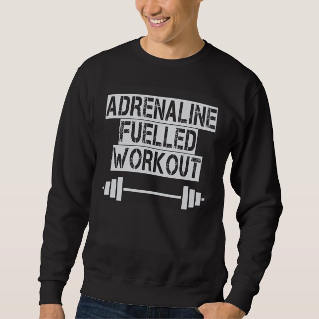 MOLETOM TREINO COM ADRENALINA GINÁSIO DE MUSCULAÇÃO BRANCO (Frente)
