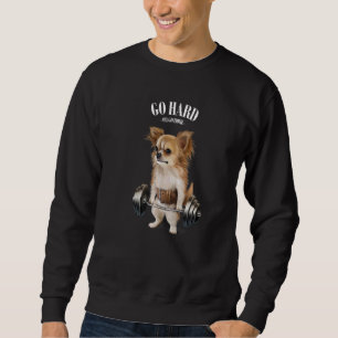 Moletom Treino Muscular De Chihuahua Dog Com Barbell Shrug