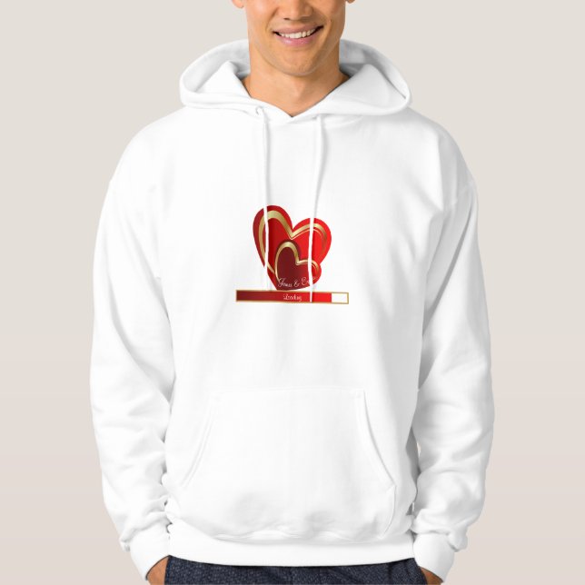 Moletom Trending Love Loading Red Hearts Custom Namorado (Frente)