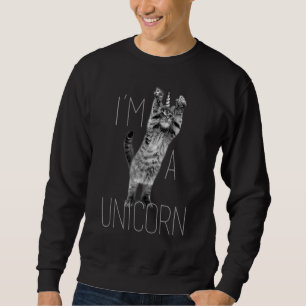 Moletom Trendy I'm Unicorn Saltando Humor Gato
