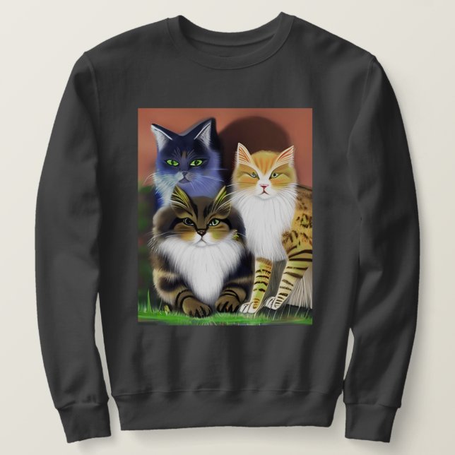 Moletom Três Gatos com Atitude (Frente do Design)