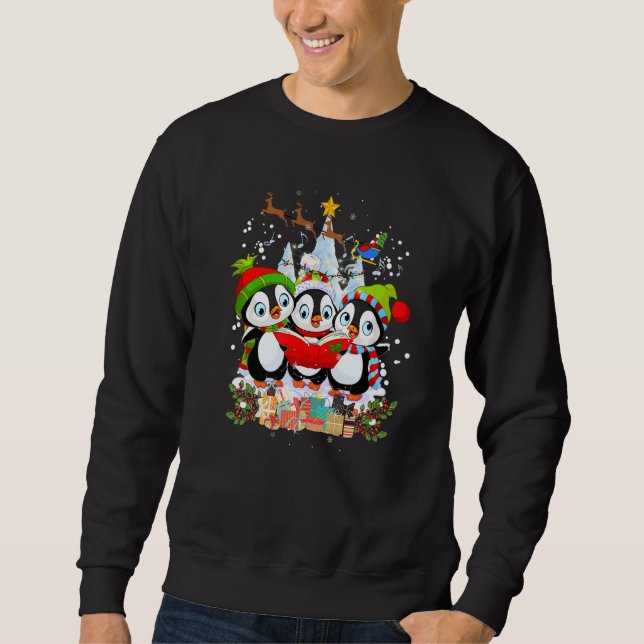Moletom Três Pinguins cantando Canções de Natal (Frente)