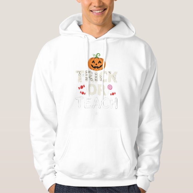 Moletom Trick or Teach Design de Professor de Halloween (2 (Frente)