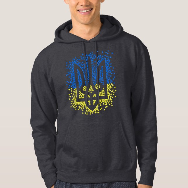 Moletom Tridente de emblem ucraniano trizub espalhando cor (Frente)