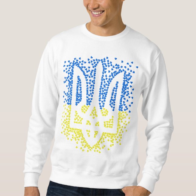 Moletom Tridente de emblem ucraniano trizub espalhando cor (Frente)