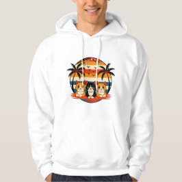 Moletom Tropical Sunset Cats Design