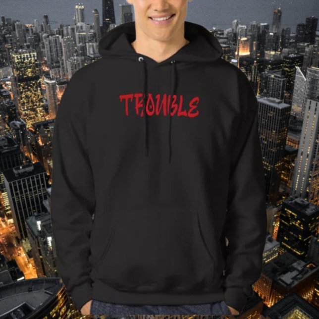 Moletom TROUBLE | Capuz com Grafite Vermelho (Criador carregado)
