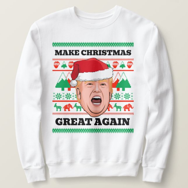 Moletom Trump Christmas Sweater Torne Excelente De Natal N (Frente do Design)