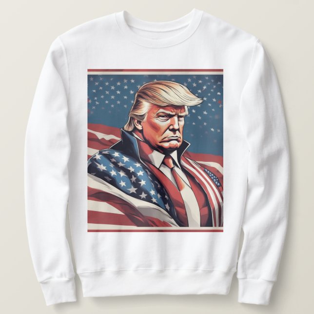 Moletom Trump Epic American Flag Hoodie (Frente do Design)