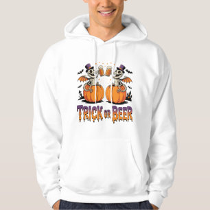 Moletom Truque ou Beer Skeleton Dragons em Pumpkins