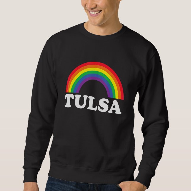Moletom Tulsa Rainbow LGBTQ Gay Pride Lesbians Queer (Frente)