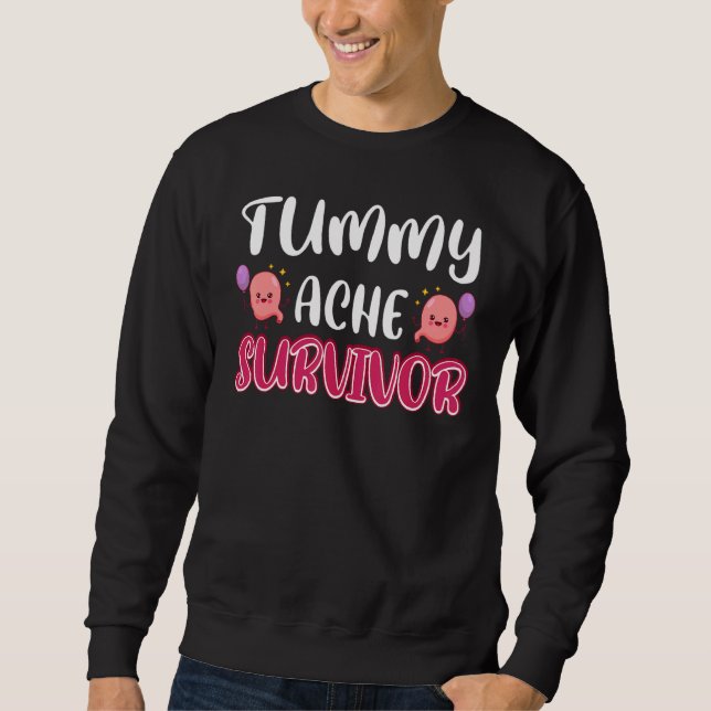 Moletom Tummy Ache Survivor Stomachache Awareness Apparel  (Frente)