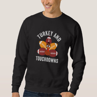 Moletom Turkey And Touchdowns  Thanksgiving Turkey Family 