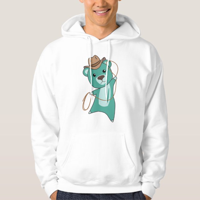 Moletom Turquesa Ocidental do Urso-do-Cowboy (Frente)