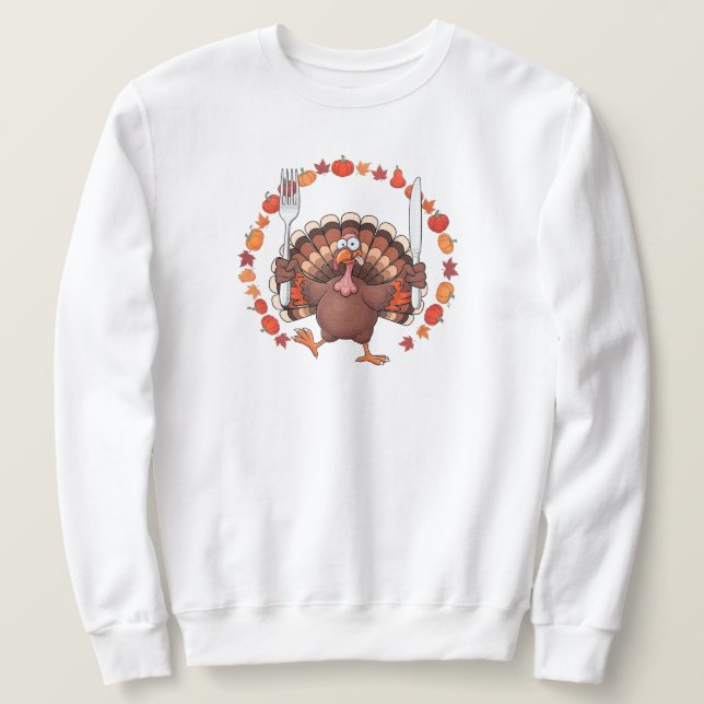 Moletom Turquia com Fork & Knife | APENAS BRANCO (Frente do Design)