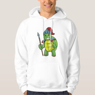 Moletom Turtle como guerreiro com Spear e Helmet