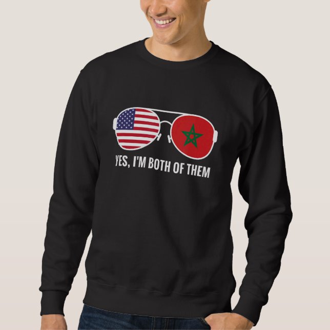 Moletom U.A. Marrocos Flag Sunglass Marroquino Americano (Frente)