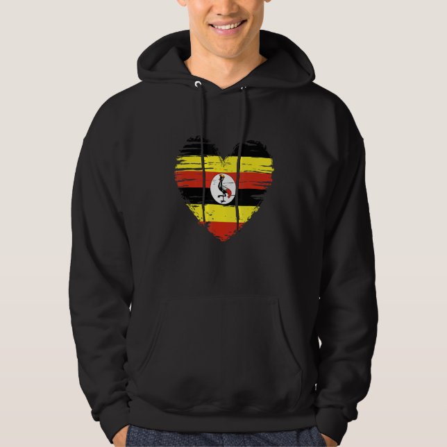 Moletom Uganda Heart Ugandan Flag Pride Uganda (Frente)