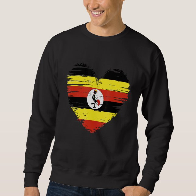 Moletom Uganda Heart Ugandan Flag Pride Uganda (Frente)