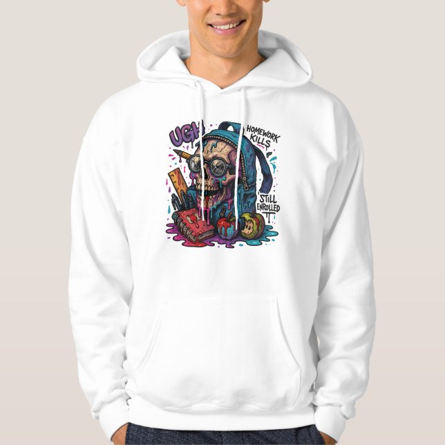 Moletom UGH! Homework Skull hoodies (Frente)