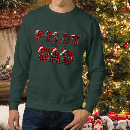 Moletom Ugly Christmas Sweater Pilot Dad Aviation Funny