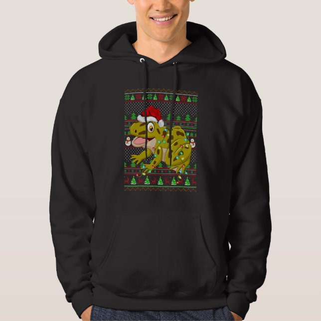 Moletom Ugly Xmas Sweater Style Lighting Frog Christmas (Frente)