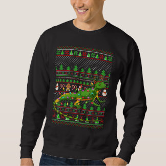 Moletom Ugly Xmas Sweater Style Lighting Gecko Lizard Chri