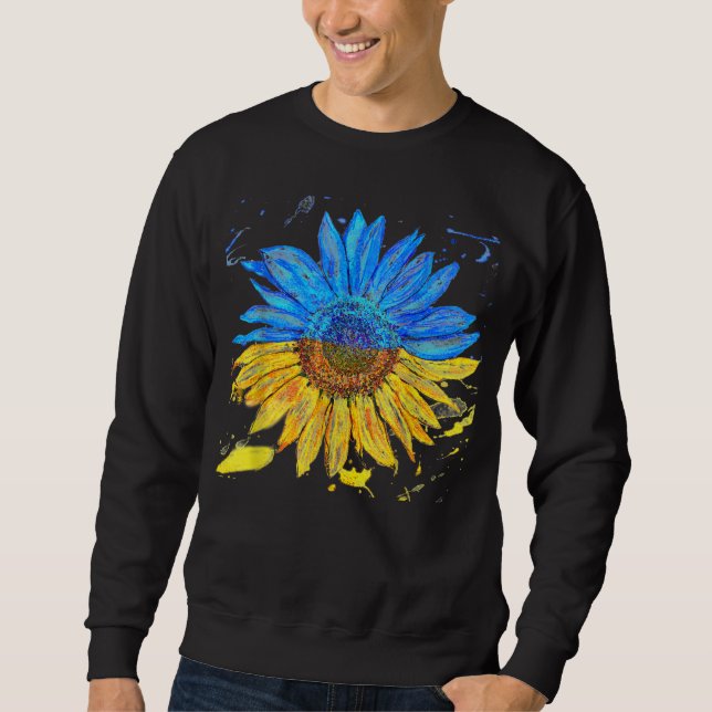 Moletom Ukraine Flag Sunflower Vintage Ukrainian Sup (Frente)
